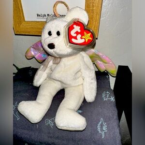 TY - "Halo" - Beanie Baby Bear ORIGINAL (1998) - PE Pellets RARE Retired